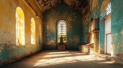 Fototapeta premium Old church in Bahia's historical Bonfim.
