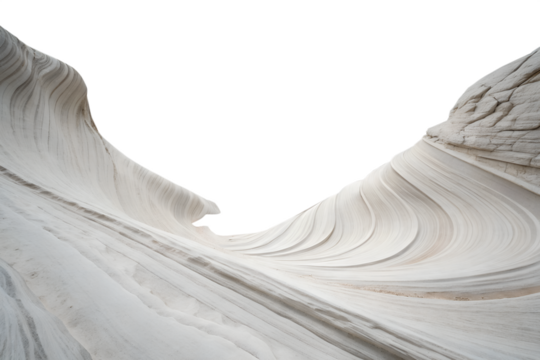 Abstract Landscape Photography Capturing the Ethereal Beauty of Sandstone Formations in Natural Light and White Background