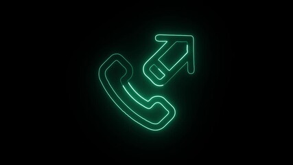 Outgoing Call Animation with Glowing Lines on Black Background