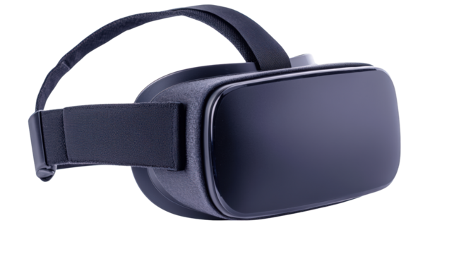 A sleek virtual reality headset featuring an adjustable strap and smooth front panel designed for immersive digital experiences.