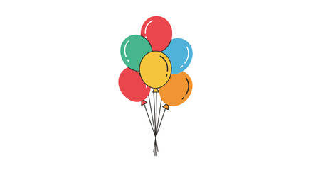 Colorful Balloon Bunch Illustration for Celebrations, Party Invitations, and Festive Decorations Enhancing Joyful Occasions and Creative Design Projects