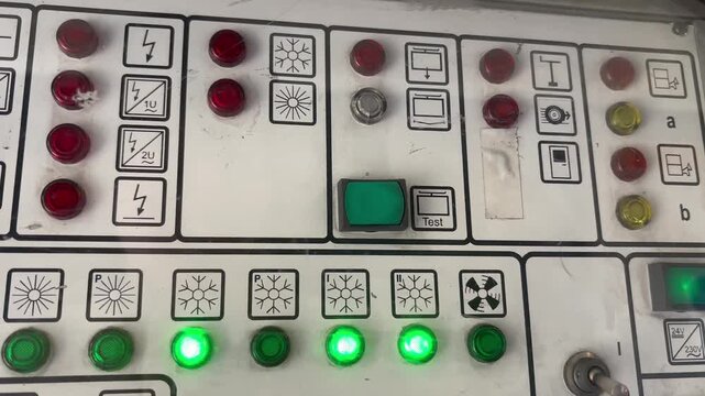 The lights on the train are on