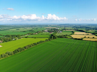 Aerial view of agriculture fields