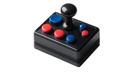 80s arcade game machine Isolated on a Transparent Background, PNG.