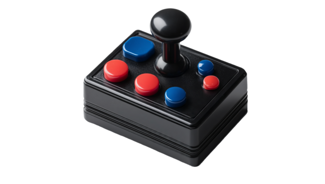 80s arcade game machine Isolated on a Transparent Background, PNG.