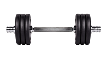 A heavy barbell with multiple weight plates on each side, featuring a textured grip handle, designed for strength training and weightlifting exercises.