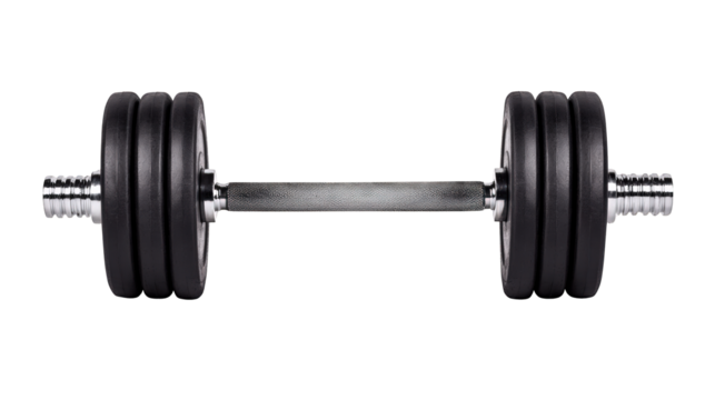 A heavy barbell with multiple weight plates on each side, featuring a textured grip handle, designed for strength training and weightlifting exercises.