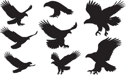 Golden Eagle Silhouettes Vector Pack