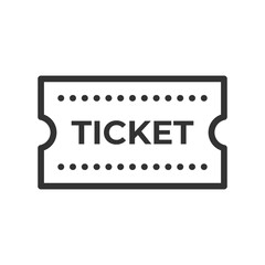 Ticket vector icon isolated on white