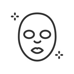 Facial mask linear vector icon