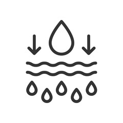 Moisturizing flat linear vector icon