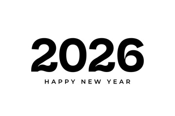 2026 happy new year text design