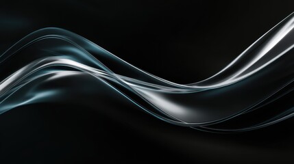 A 4K photo of abstract flowing energy wave, dark background, digital art, website banner.