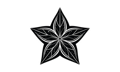 Obraz premium Starfruit silhouette vector and t shirt design Fresh fruit art for eco-themed graphic apparel