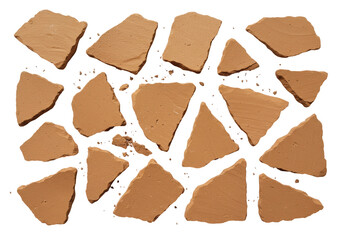 Isolated Pile of Broken Terracotta Clay Shards