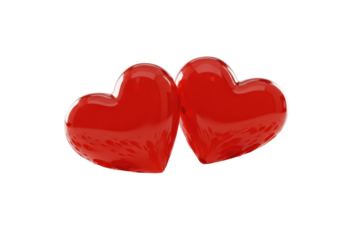 Isolated Pair of Red Hearts