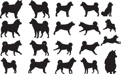 Shiba Inu Silhouettes Vector Pack