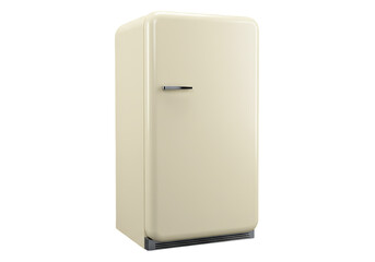 Isolated Vintage Cream Refrigerator Classic Appliance for Retro Kitchen