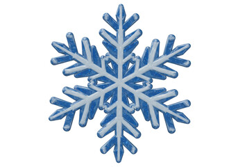 Isolated Decorative Blue and White Snowflake Ornament