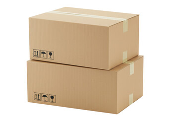 Isolated Stacked Cardboard Boxes for Shipping