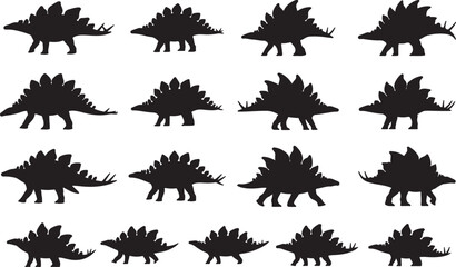 Stegosaurus Silhouettes Vector Pack © Qasim Farooq