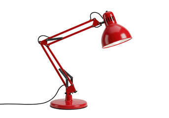 Isolated Red Architect Desk Lamp