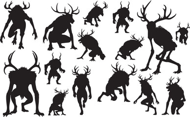 Wendigo Silhouettes Vector Pack