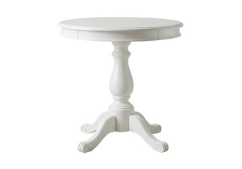 Isolated Classic White Round Pedestal Table