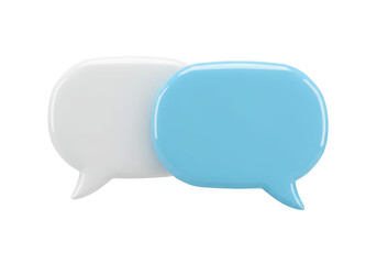 Isolated Pair of Speech Bubbles in Blue and White