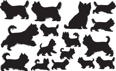 Yorkshire Terrier Silhouettes Vector Pack