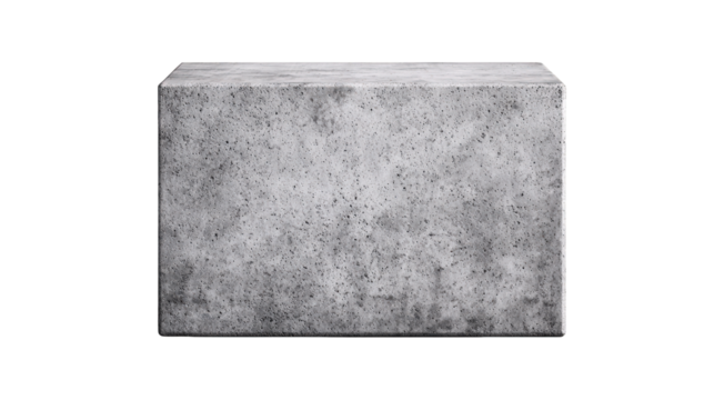 A large rectangular concrete block with a rough, textured surface and a weathered appearance.