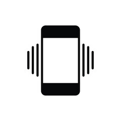 Phone vibration or ring flat vector. Mobile phone vibrating alert symbol illustration on plain background