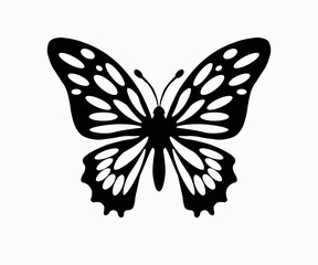 butterfly, silhouette, insect, black and white, vector, symmetrical, wings, nature, flying, elegant, graphic, cutout, isolated, decorative, pattern, detailed, wildlife, design element.