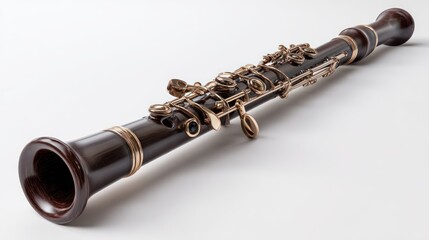 Naklejka premium Dark brown oboe, musical instrument