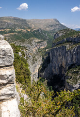 Breathtaking views from The Route des Crêtes on the Gorges du Verdon  a deep, steep canyon formed by the Verdon River located in the Alpes-de-Haute-Provence region of Southeastern France.