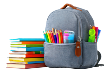 Back to school concept on transparent background 3D Rendering