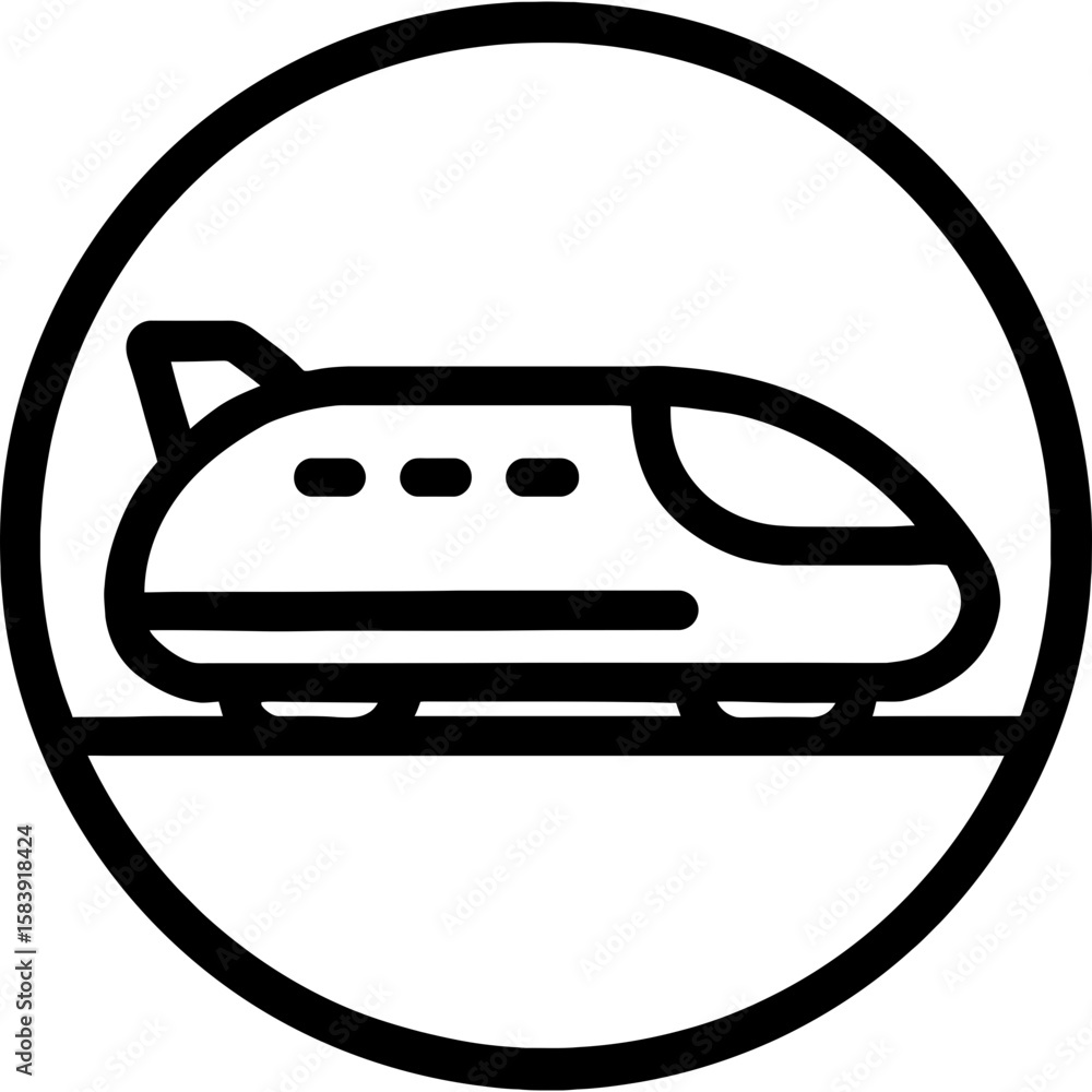 Poster hyperloop pod outline icon vector