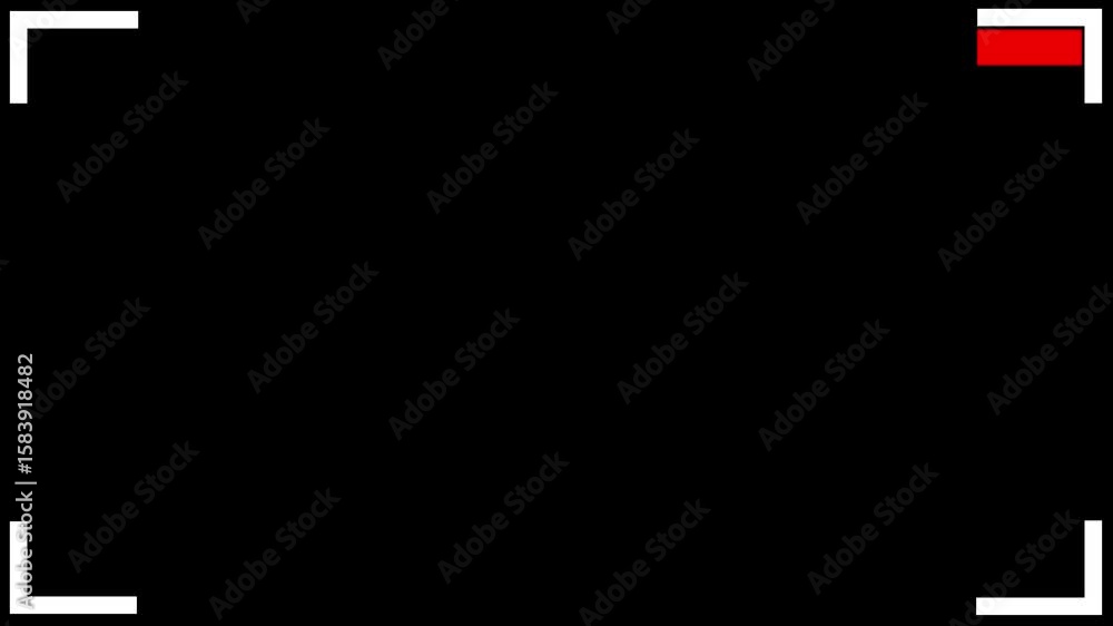 Aufkleber recording sign on follow loop out animation, rec frame icon animation, recording icon button.