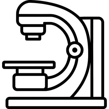 Radiotherapy linear accelerator outline icon vector