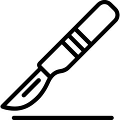 Surgical scalpel outline icon vector