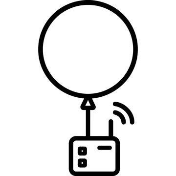 Weather balloon with radiosonde outline icon vector