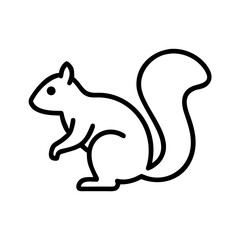 Obraz premium Squirrel icon in simple outline design on white background 