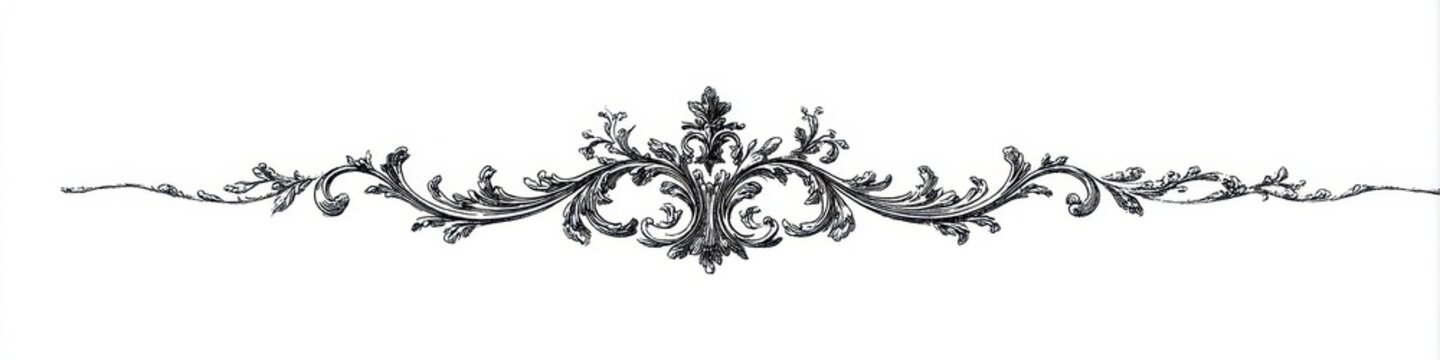 Vintage Decorative Vine Line. Elegant Ornament Separator for Pages and Text Headers