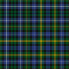 Black, Yellow, Green, Blue, White Tartan Weave Pattern - Tile
