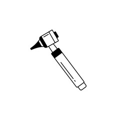 Otoscope Icon: Line art vector of otoscope for ear examination