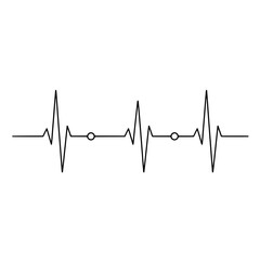 Vital Pulse: A minimalist line drawing of a steady heartbeat rhythm, symbolizing health and life, a universal symbol for medicine and medical field.