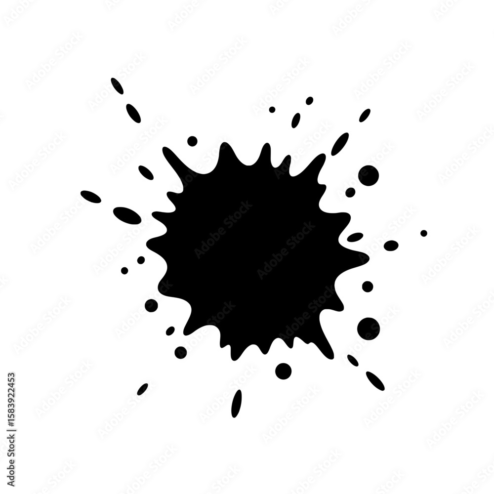 Aufkleber black ink splash: abstract vector graphic of a black ink splatter, ideal for design projects needing