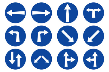 Set of different road sign icon isolated on a white background. Road sign icon collection