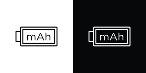 mAh icon for concept and graphic design. Collection of high quality black style vector icons
