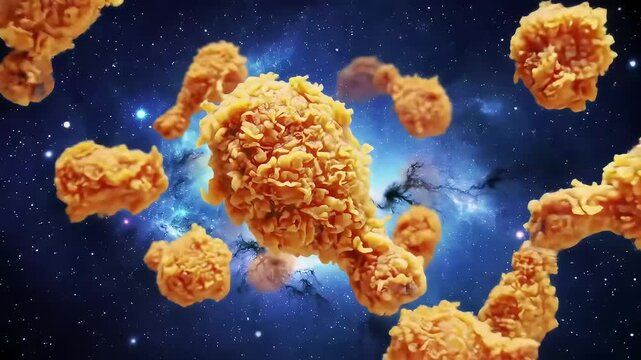 Fried chicken space food ad